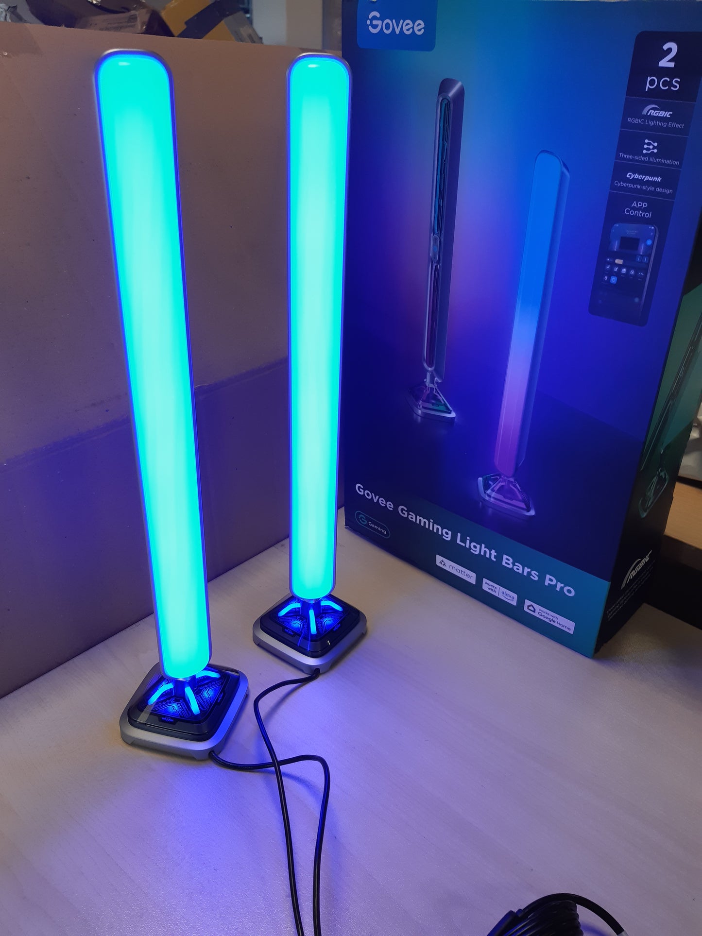 245145 - GOVEE Light Bars Pro për Lojëra, shirita ndriçimi LED 16 inç, RGBIC, Wi-Fi, mbi 60 modalitete skene, funksionon me Alexa dhe Google Home
