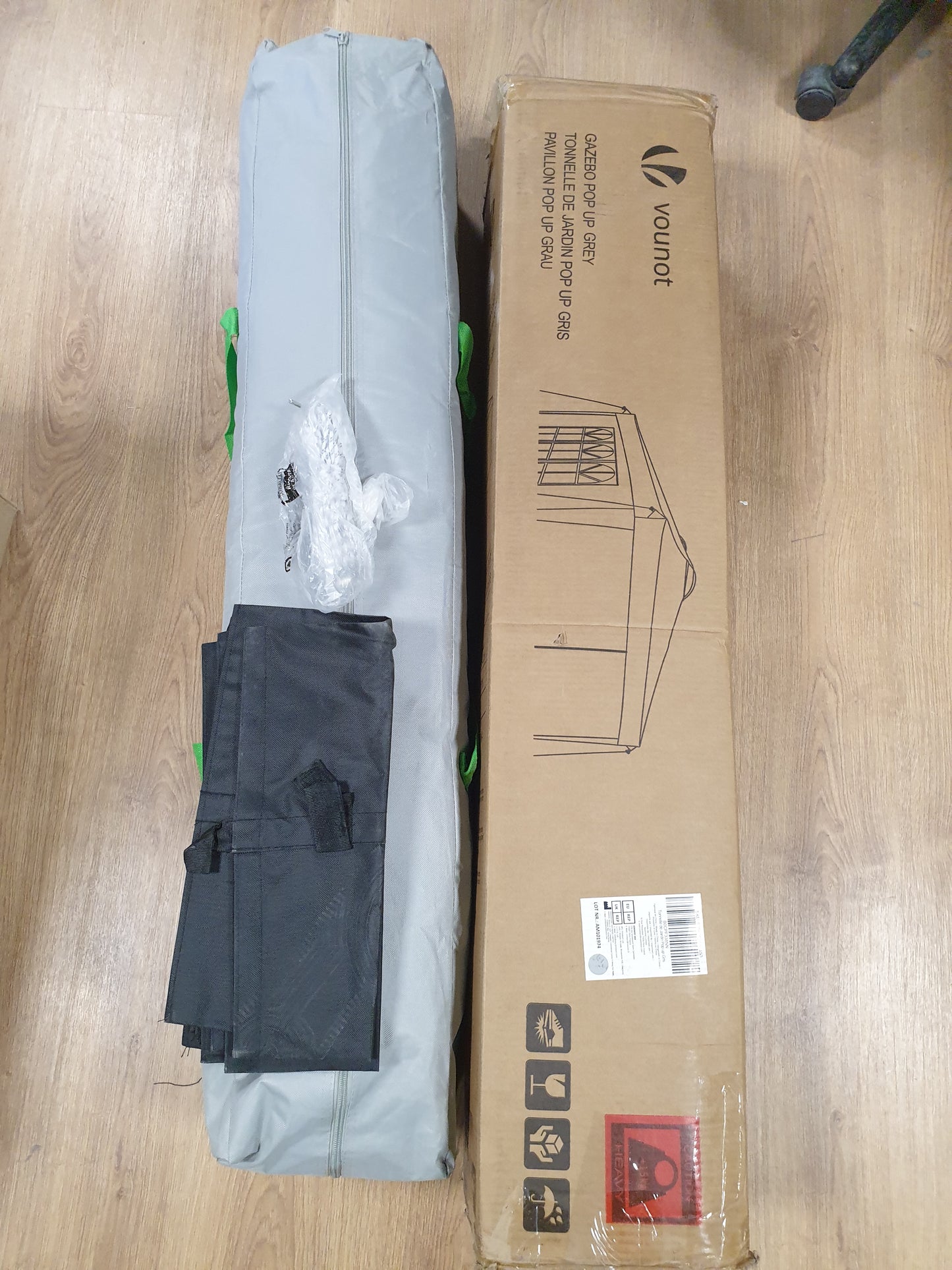 167018 - VOUNOT® Gazebo Kopshti i Hapur 3x3m, i Palosshëm, me Mure të Papërshkueshme ndaj Ujit dhe UV, Lartësi e Rregullueshme, Ajrosje, Gri, me Çantë për Transport, Montim i Lehtë