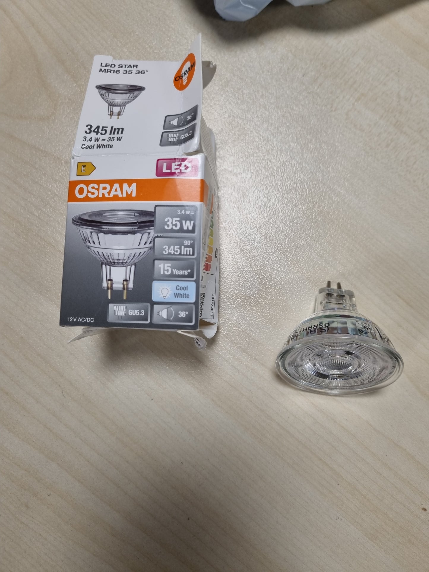 254211 - OSRAM Reflektor LED Star MR16, 35,4000 K, 3.4 W, GU5.3, 36°, 345 lm, 15,000h, Tension i Ulët