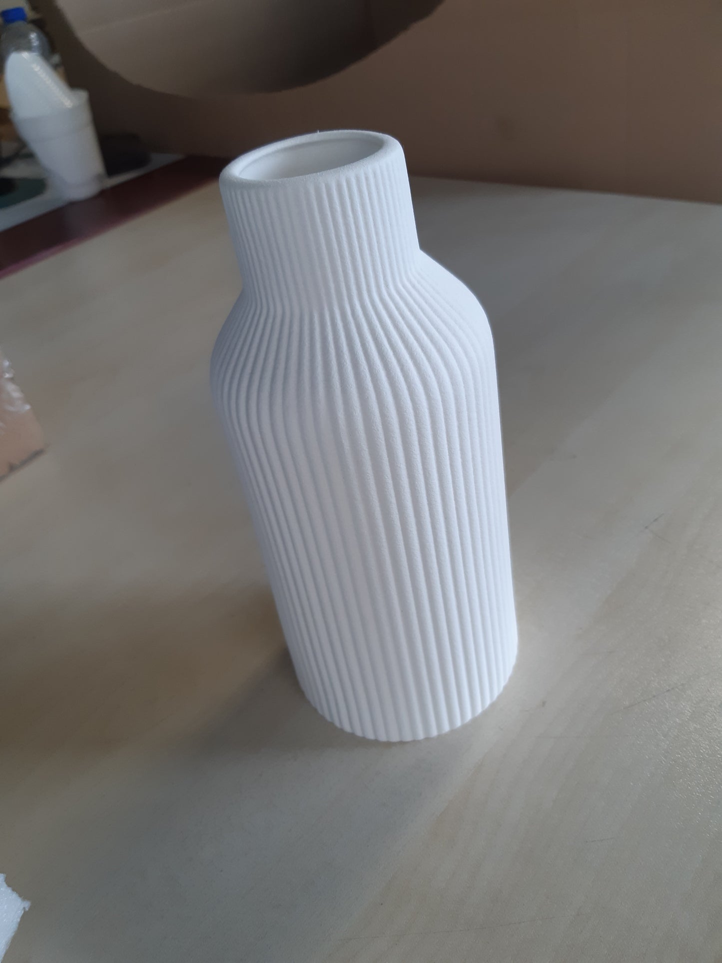224119 - HANAOMAYI Vazo Qeramike, 20 cm, e Bardhë Mat, Dizajn Modern, Stil Boho