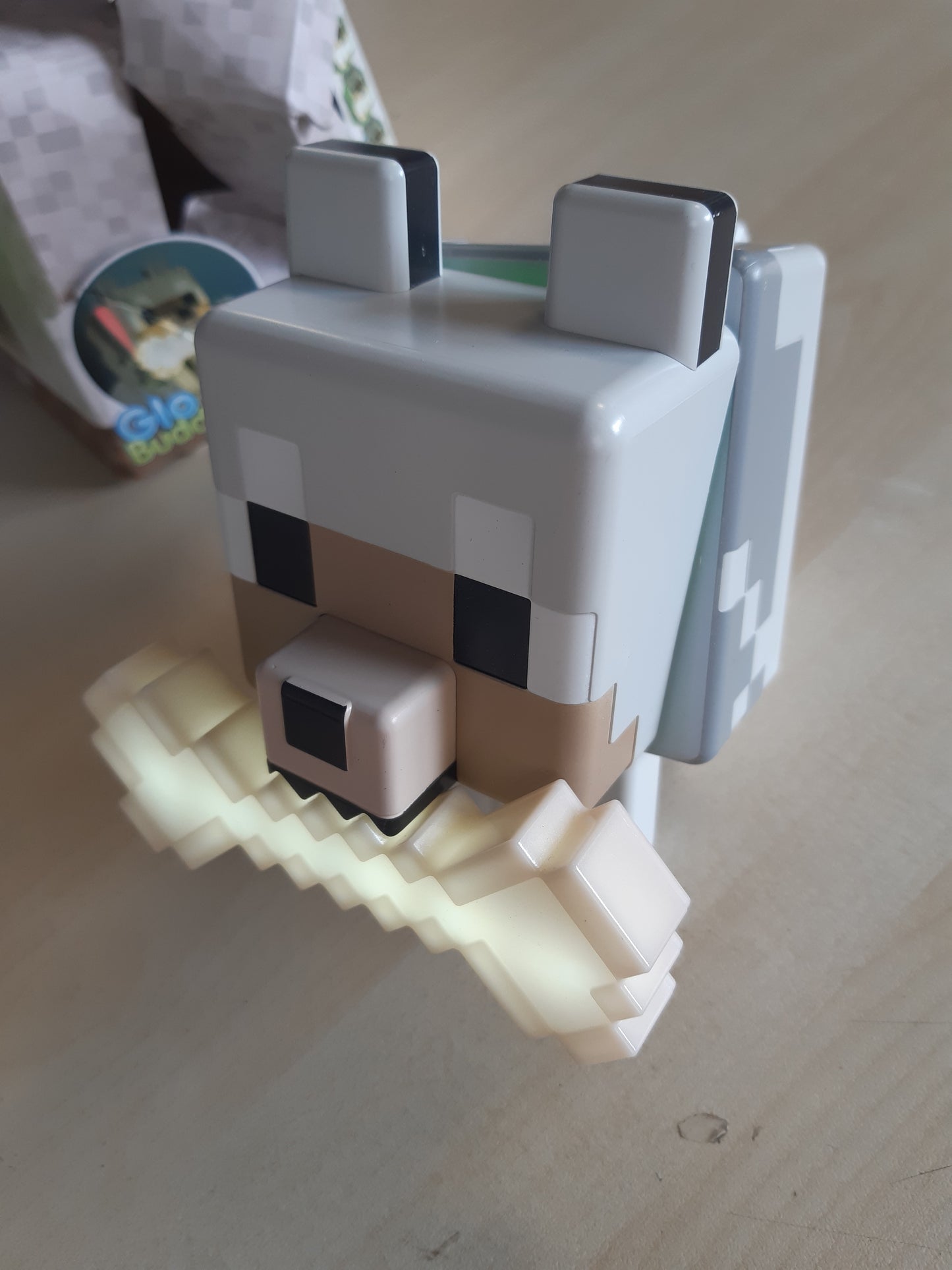 197049 - PALADONE GloBuddies, Dritë Nate LED 3D për Minecraft Wolf, me Licencë Zyrtare, Ndryshues Ngjyrash me Një Prekje, Energjizuar me Bateri, Mall për Lojërat Video