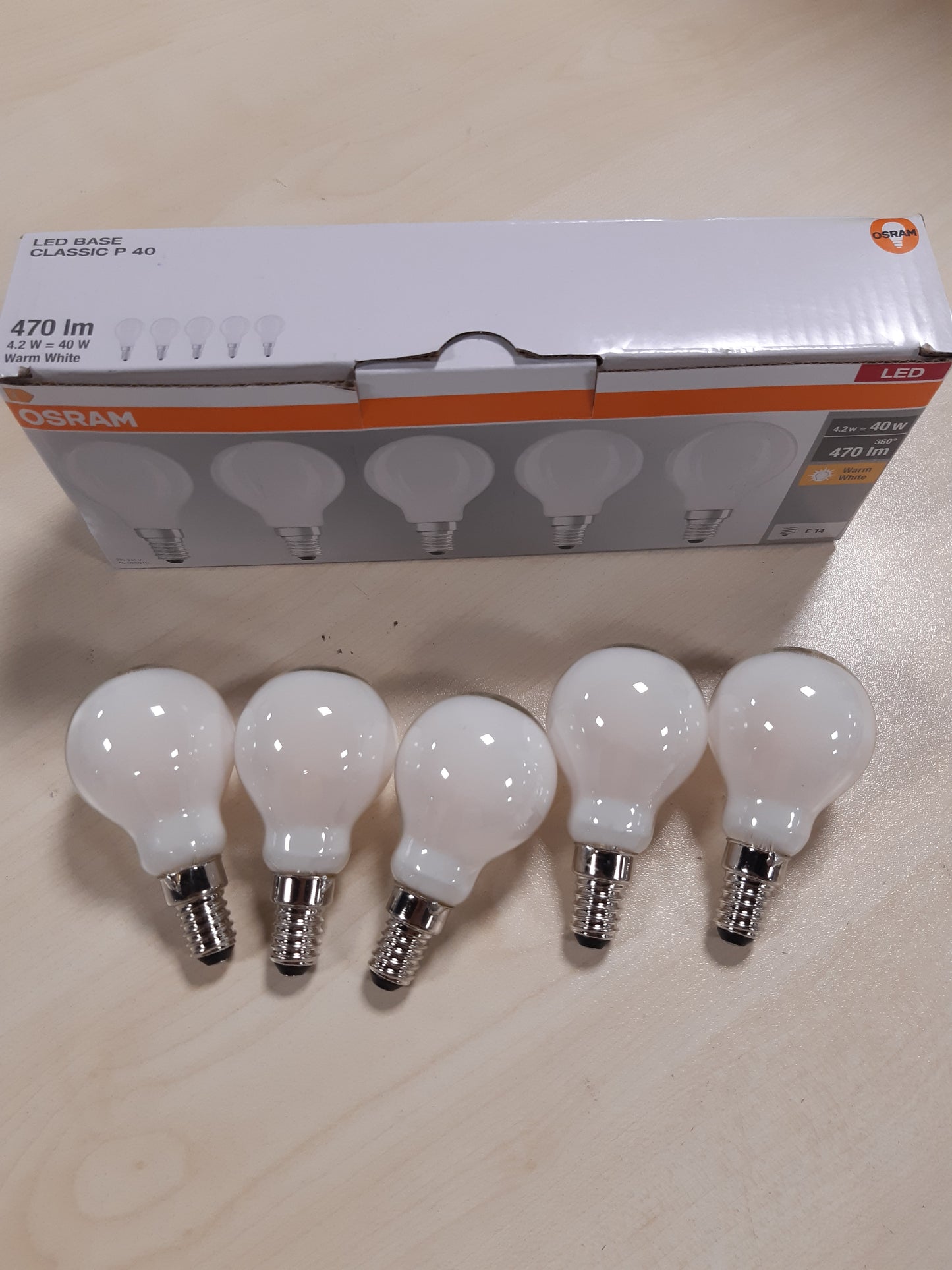 253395 - OSRAM Llampa LED Filament Base P40 Miniball 4.2W 827, 2700K, E14, 470 lm, dritë e menjëhershme 100%