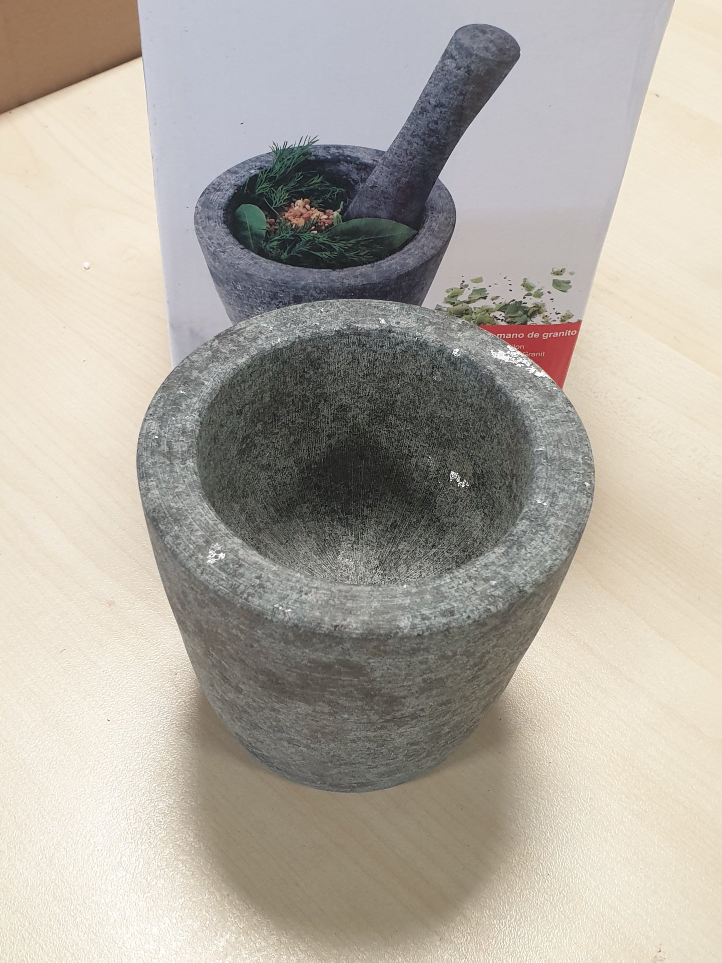 214496 - LACOR Mortier/Pilon Granit Gris 12 cm