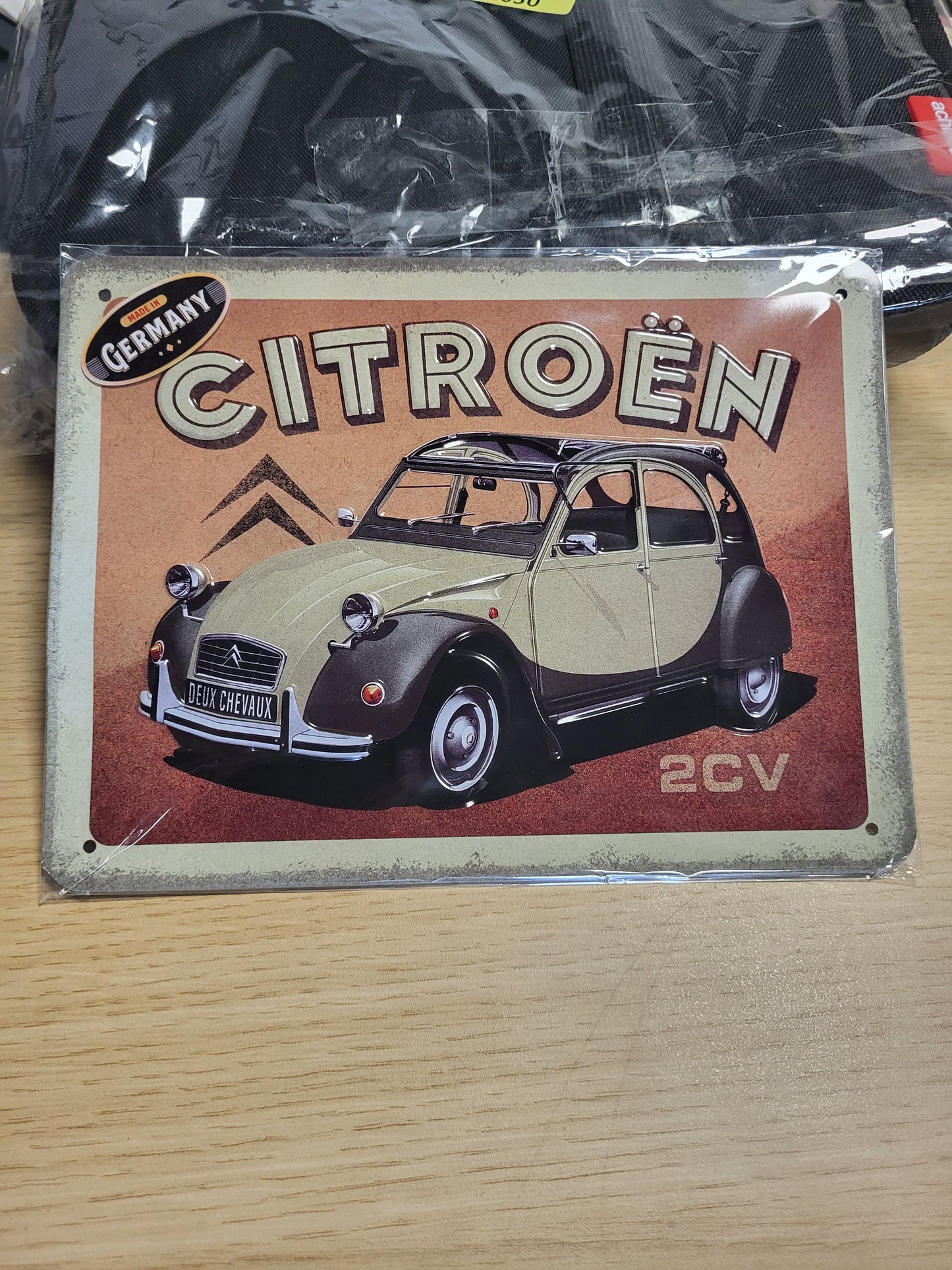 258106 - CHIHOLEN Shenjë Vintage Nostalgjike, Citroen – 2CV, Metal, 15 x 20 cm