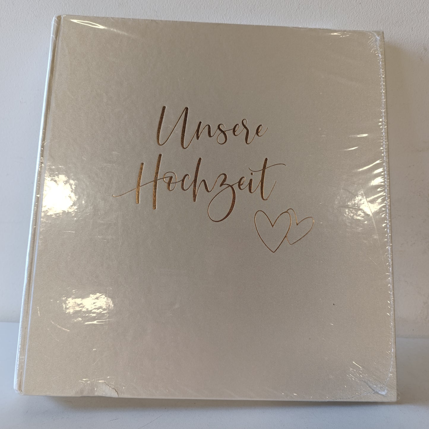 222525 - Goldbuch Album Dasmash 08 174 me 60 Faqe të Bardha dhe Pergamenë, 30 x 31 x 4 cm, Dizajn Zemre me Reliev, Ar Rozë