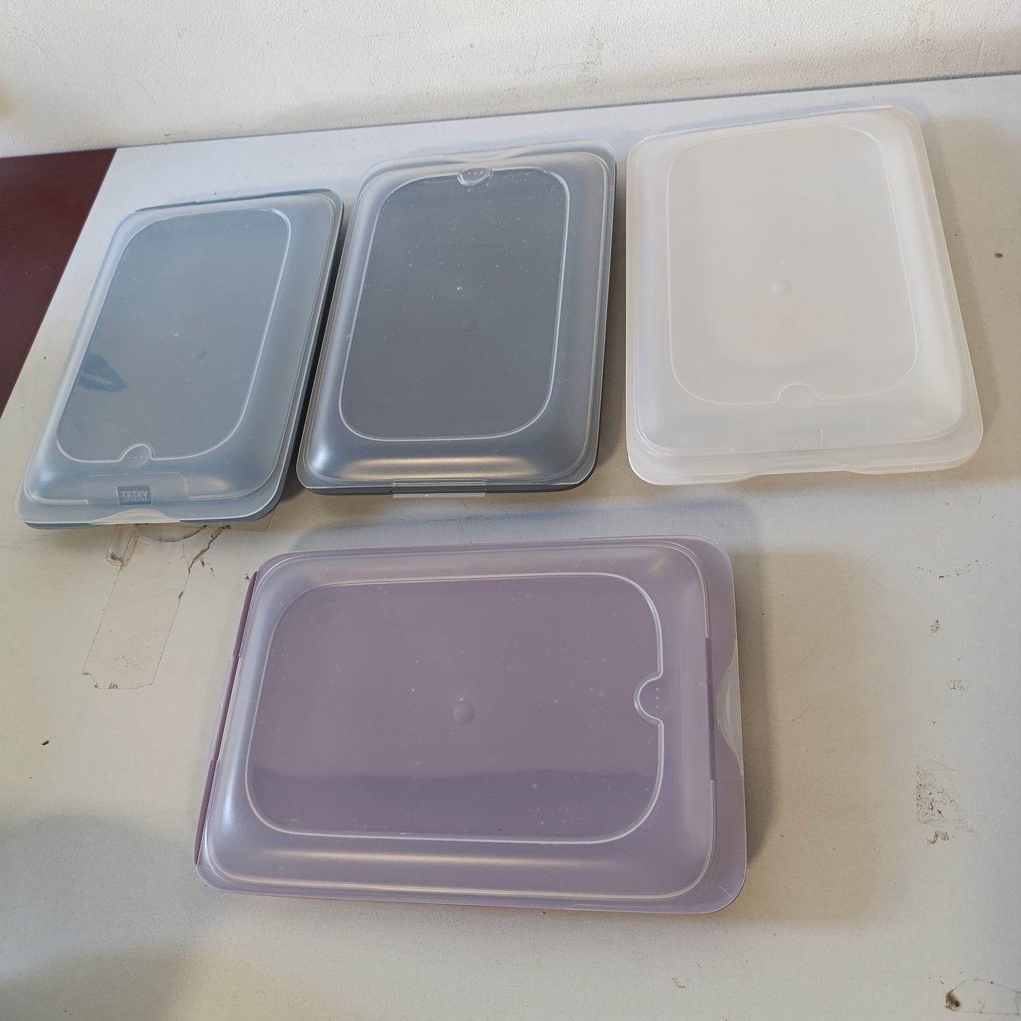 215934 - TATAY Enë për Frigorifer Deli, Set me 4 standarde, Enë për ruajtjen e ushqimit me kapakë, të grumbullueshme, Pa BPA, 17x3.2x25.2 cm