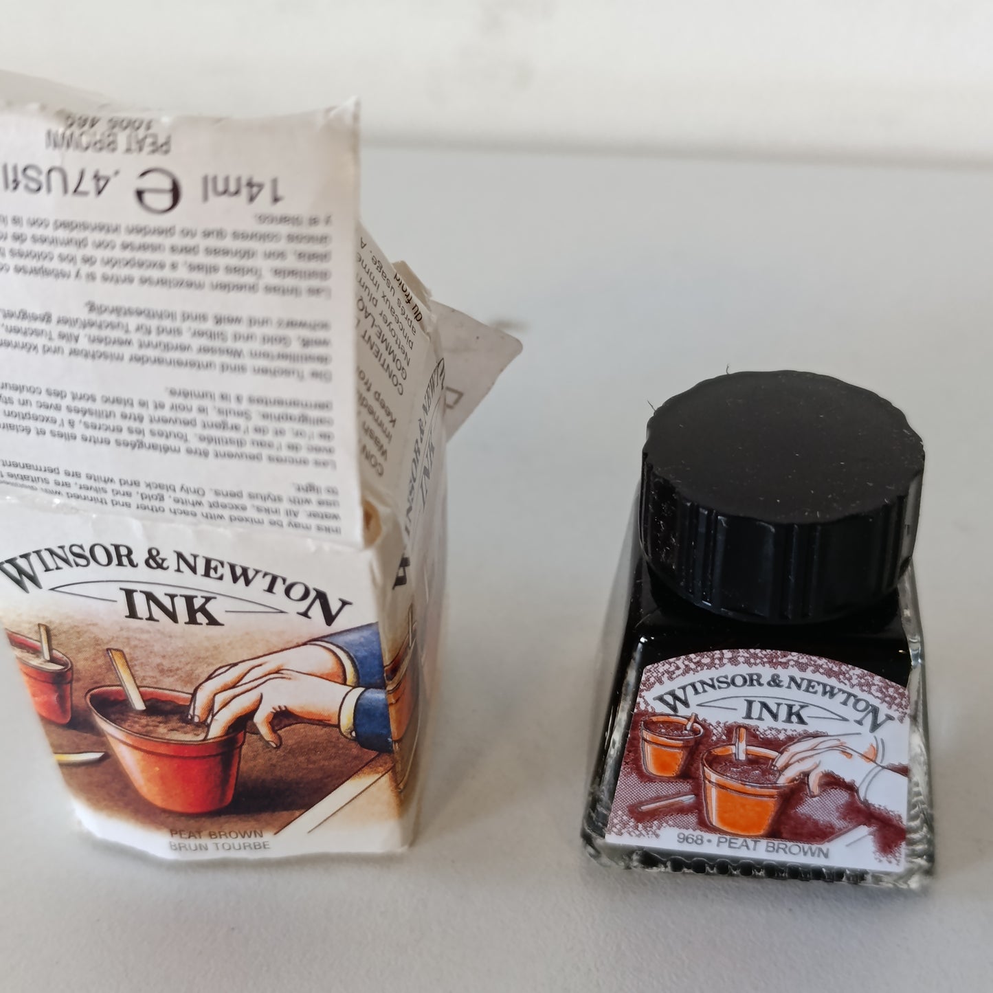 267417 - WINSOR & NEWTON - Bojë vizatimi 1005469, për kaligrafë, ilustrues, artistë, ngjyra rezistente ndaj ujit, shishe 14 ml, Ngjyrë kafe balte