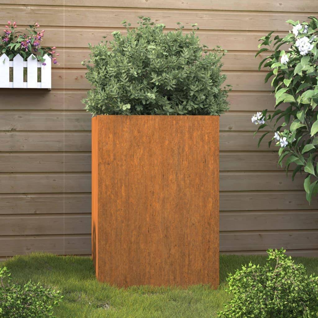 265398 - vidaXL Vazo për Bimë 52×48×75 cm – Çelik Corten me Efekt Ndryshku