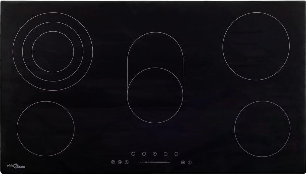 181613 - VidaXL Pllakë Gatimi Qeramike me 5 Zona Ngrohjeje, Kontroll me Prekje 90 cm, 8500 W