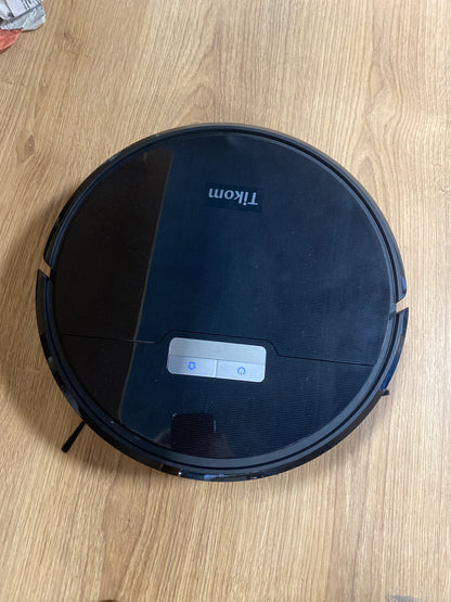 105016 - TIKOM Fshesë Robotike G8000 Pro 2-në-1, Fuqia e Thithjes 4500Pa, Kohëzgjatja Maksimale 150 Min., Lidhje Wi-Fi, E Përshtatshme për Qime Kafshësh, Qilima dhe Dysheme të Forta, Ngjyra e Zezë