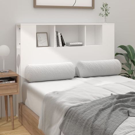 265115 - Vidaxl – Dollap me kokë krevati i bardhë 120x18.5x102.5 cm – Dru i përpunuar – Dizajn bashkëkohor – 5 ndarje për libra dhe dekorime