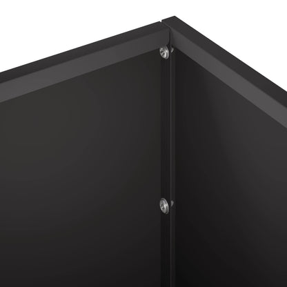 291109 - vidaXL Vazo Kopshti e Zezë 60 x 30 x 30 cm Çelik i Petëzuar në të Ftohtë
