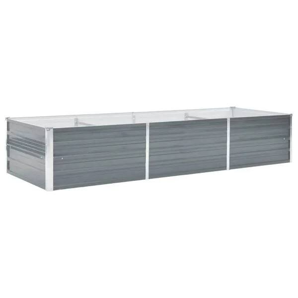 244618 - vidaXL Shtretër i Ngritur për Kopsht, Çelik i Galvanizuar 240x80x45 cm, Gri