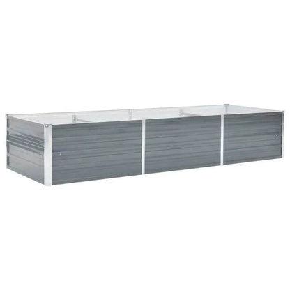 244618 - vidaXL Shtretër i Ngritur për Kopsht, Çelik i Galvanizuar 240x80x45 cm, Gri