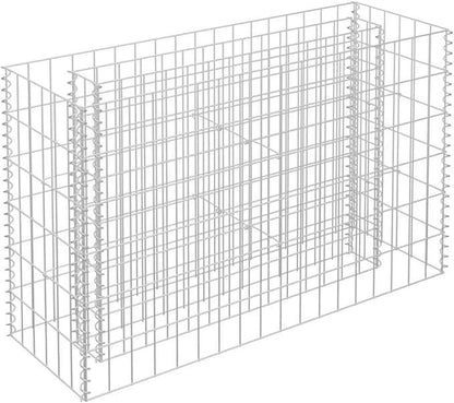 265027 - vidaXL Shtrat i Ngritur me Gabion, Kapacitet i Lartë Ngarkese, Elegant, Verandë e Jashtme, Kopsht, Shportë me Gabion, Vazo, Mure, Lule, Çelik i Galvanizuar 90x30x60 cm