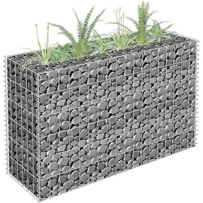 265027 - vidaXL Shtrat i Ngritur me Gabion, Kapacitet i Lartë Ngarkese, Elegant, Verandë e Jashtme, Kopsht, Shportë me Gabion, Vazo, Mure, Lule, Çelik i Galvanizuar 90x30x60 cm