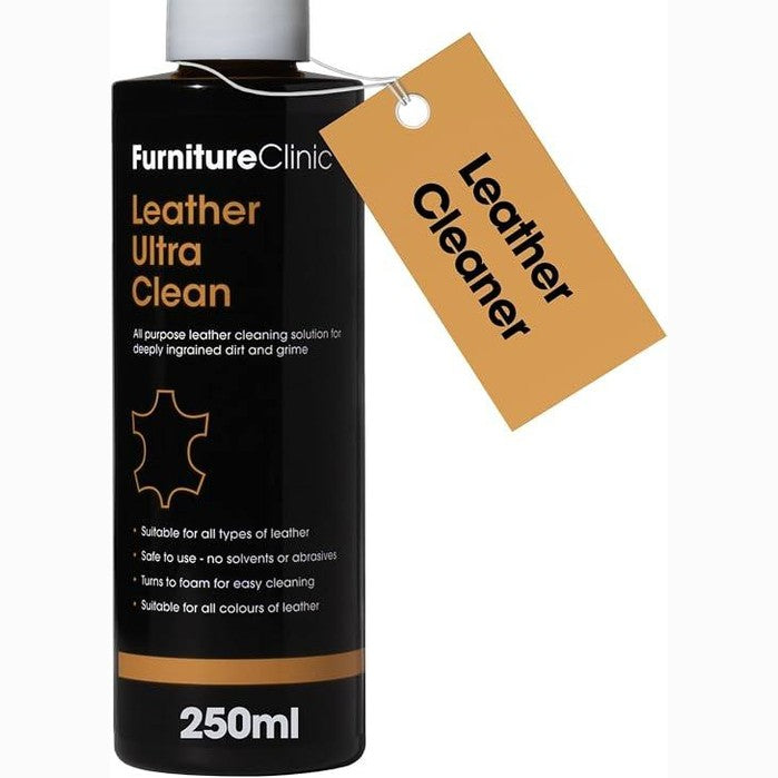 159972 - Furniture Clinic Leather Ultra Clean – Pastrues universal për lëkurë, 250 ml – Pastrues për divane dhe ambiente të brendshme të makinës – Pastron në thellësi të gjitha llojet dhe ngjyrat e lëkurës