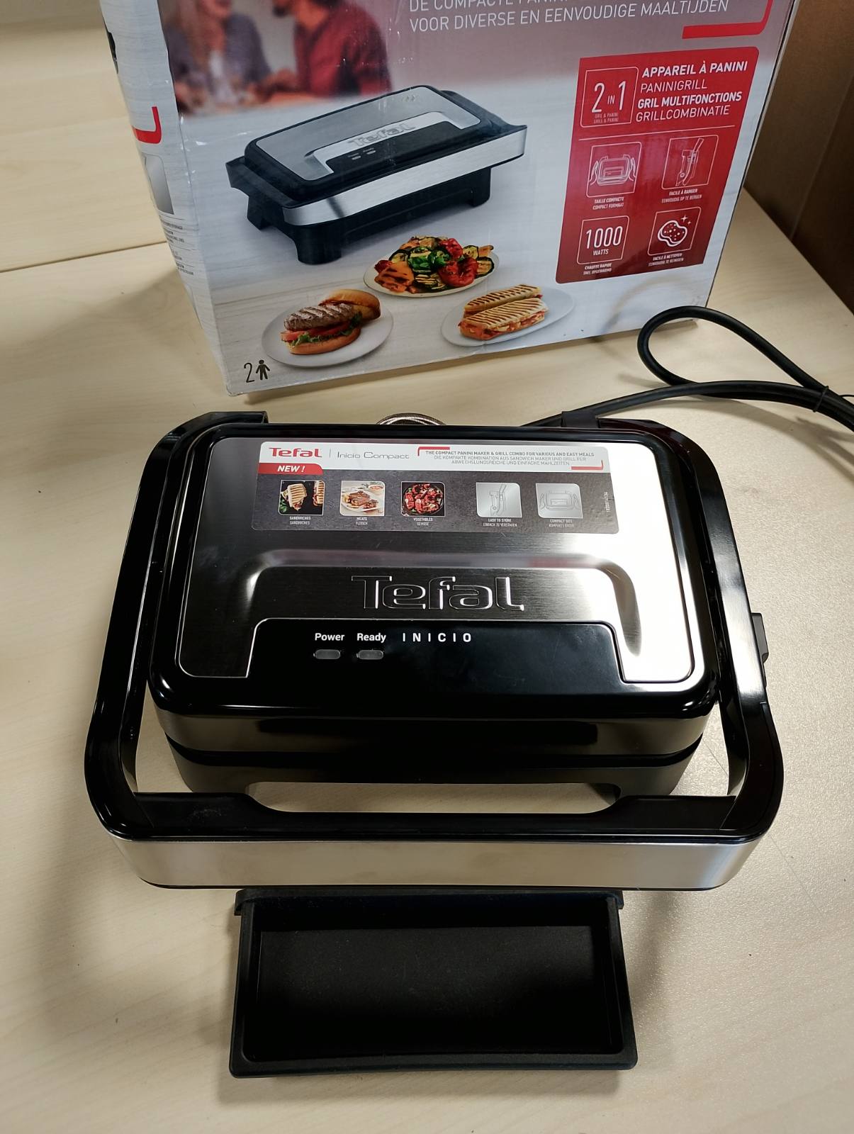 162247 - TEFAL Skara dhe Panini me Kontakt Modeli GC270D10, Materiali Inoks i Çelikut, Ngjyra e Zezë