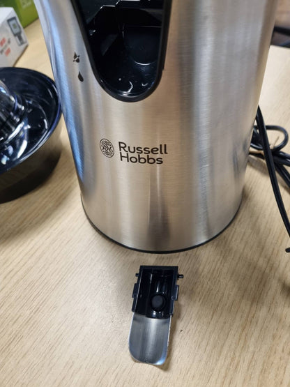 162551 - RUSSELL HOBBS Shtrydhëse Elektrike Agrumesh jë Çelik Inox, 60W, Kapacitet i Madh dhe i Vogël, Rrotullim Dypalësh, Pa BPA, I Sigurt për Lavastovilje, Modeli 22760-56, Ngjyra Gri