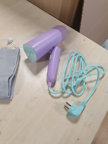 162561 - PHILIPS Avullues Portativ për Rroba, Seria 3000, 1000W, Prodhim Avulli 20g/min, Depozitë Uji 100ml, pa Nevojë për Dërrasë Hekurosjeje, me Qese Ruajtjeje, Pesha 630g, Ngjyra Vjollcë (STH3010/30)