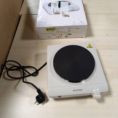 162642 - SEVERIN DK 1091 - Pllakë Elektrike Sobë, Ø 18 cm, Fuqi 1,500 W, Bazë Prej Gize Jo-e-deformueshme, Kontroll Temperaturës me Termostat, Trup i Emaluar