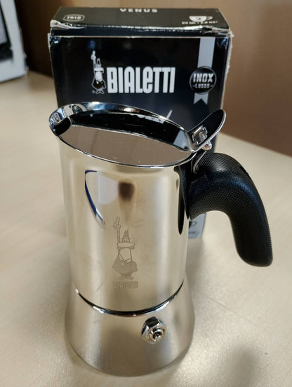 162673 - BIALETTI Nuova Venus - Makinë Kafeje Espresso nga Çeliku Inox, Jo e Përshtatshme për Induksion, Kapaciteti 2 Gota (85 ml)