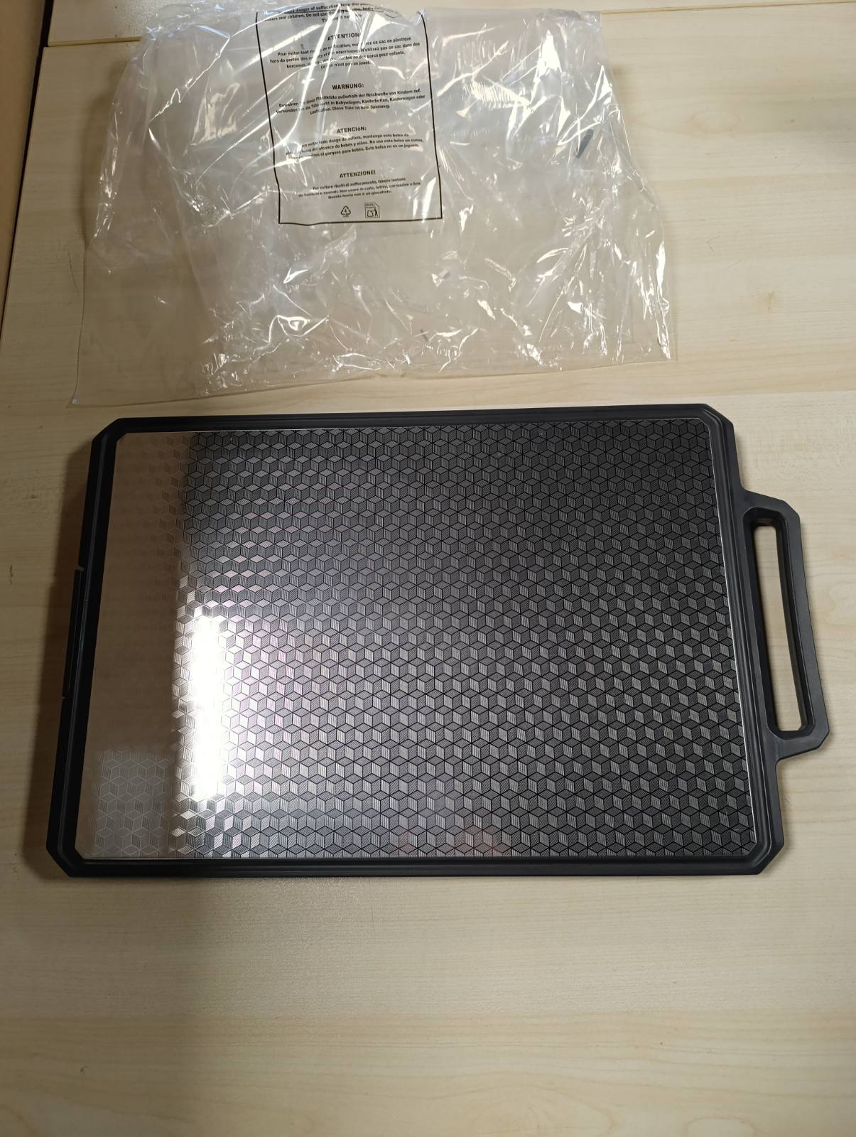 162705 - ROTTOGOON Dërrasë Prerjeje Kuzhine, Plastike e Fortë dhe Çelik Inoks, Dy Anë, Madhësia 40cm x 27cm, me Kanal, Dorezë Praktike dhe Mbështetëse Dyshemeje