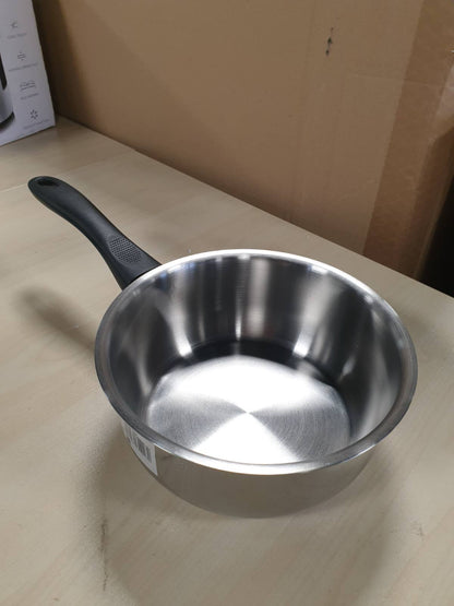 162879 - LACOR Tenxhere e Drejtë GARINOX, çelik inoks, me përfundim të lëmuar, dorezë ergonomike bakeliti, kapacitet 2L, e përputhshme me induksionin, jo e sigurt për furrë, e sigurt për lavastovilje, përmasa Ø18cm