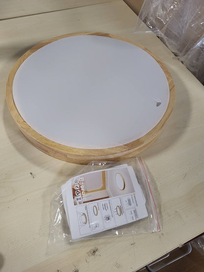 175181 - BAEROLC Dritë Tavani prej Druri 40CM, LED të Errësueshëm, me Telekomandë, Llambë e Rrumbullakët 32W 3000K-6000K, Për Dhomë Gjumi/Zyrë/Kuzhinë/Ballkon