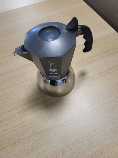 183229 - BIALETTI Brikka Makinë Kafeje me Induksion, 4 Filxhanë (Kapacitet 170 ml), për të Gjitha Llojet e Sobave, Argjendi