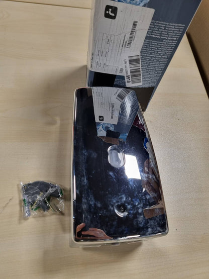 183560 - WENKO Dozator Automatik Sapuni, Modeli Treviso me Teknologji Infra të Kuqe, Kapacitet 650 ML, Material Plastik i Kromuar, për Montim në Mur të Banjës, Përmasat 11 x 22.5 x 10.5 cm