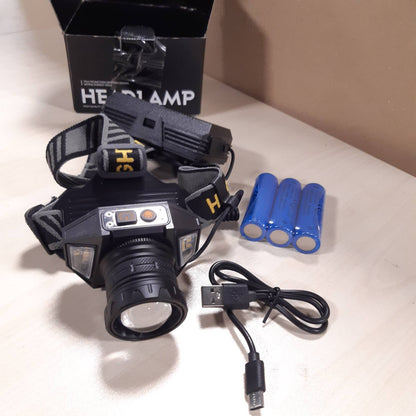 183629 - KZK - Llambë Koke LED e Rikarikueshme, 250,000 Lumen, 3 Ngjyra Drite (E Bardhë/E Verdhe/E Kuqe), 12 Mënyra Iluminimi, IP67 Rezistente ndaj Ujit, me Sensor të Rregullueshëm 90°, e Përshtatshme për Kamping