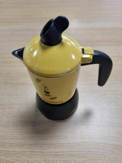 183881 - BIALETTI Makinë për Kafe Orzo Express, Kapaciteti 2 Filxhane, Jo e Përshtatshme për Induksion, Ngjyra e Verdhe