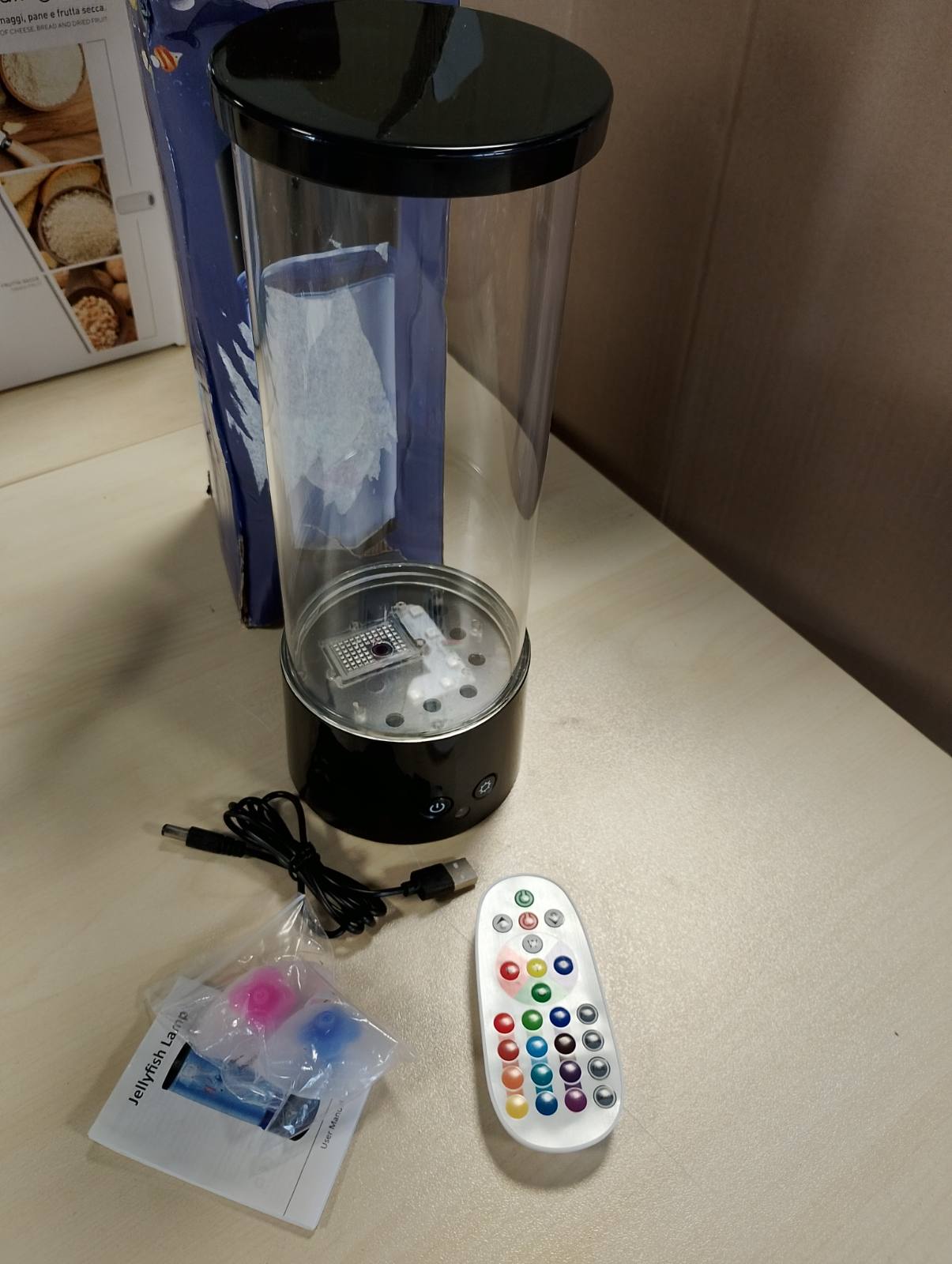 184162 - FBSPORT - Llambë Ndriçuese për Akuarium me Kandil Deti, 17 Ngjyra Që Ndryshojnë, me Energji Baterie/USB, me Telekomandë, për Fëmijë, Burra dhe Gra