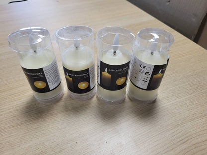 184365 - FLAIR FLOWER Qirinj LED, Set prej 4, Dyllë e Vërtetë, Ndriçim Elektrik, Qirinj Shtyllë Adventi, Ngjyrë Bardhë e Ngrohtë, Romantike, për Ditën e Shën Valentinit, Madhësi 7.5cm