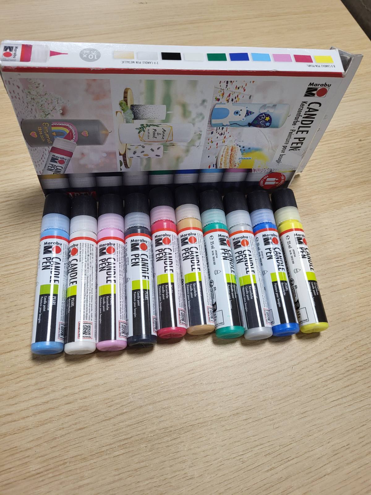 184519 - MARABU - Set Stilolapsash me Qiri, 10 Stilolapsa të 25ml Secili, Ngjyrë Dylli e Butë pro Dritës dhe Motit, Me Bazë Uji, Pa Erë