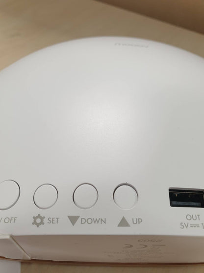 184757 - MOOOV 477356 Orë Alarmi me Simulim Lindjeje Dielli, Ndriçim Gradual  dhe Portë USB-A, Energjizuar me RRJET, efekti i Drurit Natyral, Terapi Drite, Ndriçim me Ngjyra