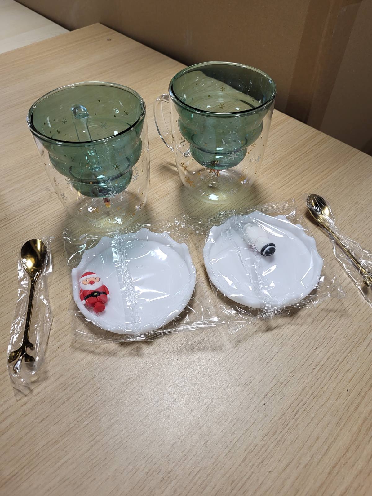 185075 - FILXHAN KAFEJE Krishtlindjesh me Mure të Dyfishta për Kapuçino, Latte - Personalizuar për Gra, Mamanë, Prindërit, Të Dashurën