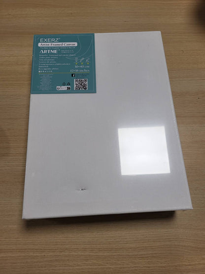 185081 - EXERZ Kanavacë të Para-shtrirë 30x40cm, Set Prej 5 Copë, 1.7cm Trashësi, 280 GSM, Material: 100% Pambuk, Ngjyra: e Bardhë, e Lyer me Tre Shtresa Astar, pa Acid, Teksturë Mesatare - Për Përdorim me Vaj dhe Akrilik