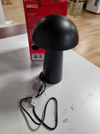 185175 - BRILONER - Llambë Mini LED pa Tel për Tavolinë, Kontrolli me Prekje, Rrotullim pa Shkallë, IP44, 12x19.5 cm, Ngjyra E Zezë, Përdoret me Bateri, e Përshtatshme për Lexim, Kamping dhe Pranë Komodinës