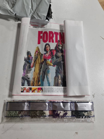 185564 - HL LOSPECES Kit Pikturë Diamantesh për të Rritur dhe Fëmijë, Gurë Diamanti të Rreshtë, Art dhe Kit Fortnite, Madhësia: 30.5 x 40.6 cm