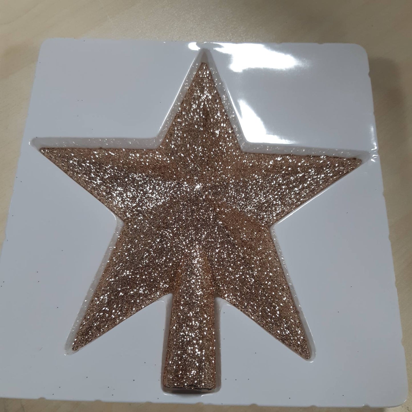 185582 - CHRISTMAS CONCEPTS® Dekor i Krishtlindjeve në Formë Ylli me Shkëlqim 20cm - Dekori i Pemës së Krishtlindjeve (Ngjyra Shampanjë)