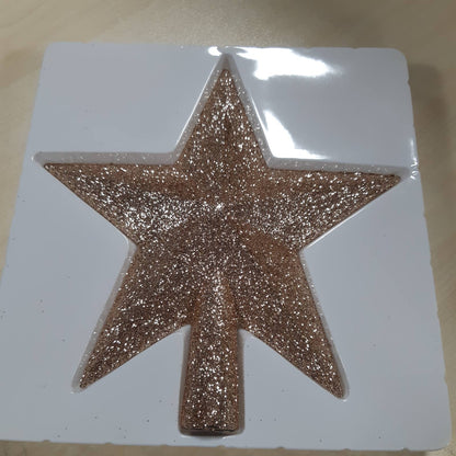 185582 - CHRISTMAS CONCEPTS® Dekor i Krishtlindjeve në Formë Ylli me Shkëlqim 20cm - Dekori i Pemës së Krishtlindjeve (Ngjyra Shampanjë)