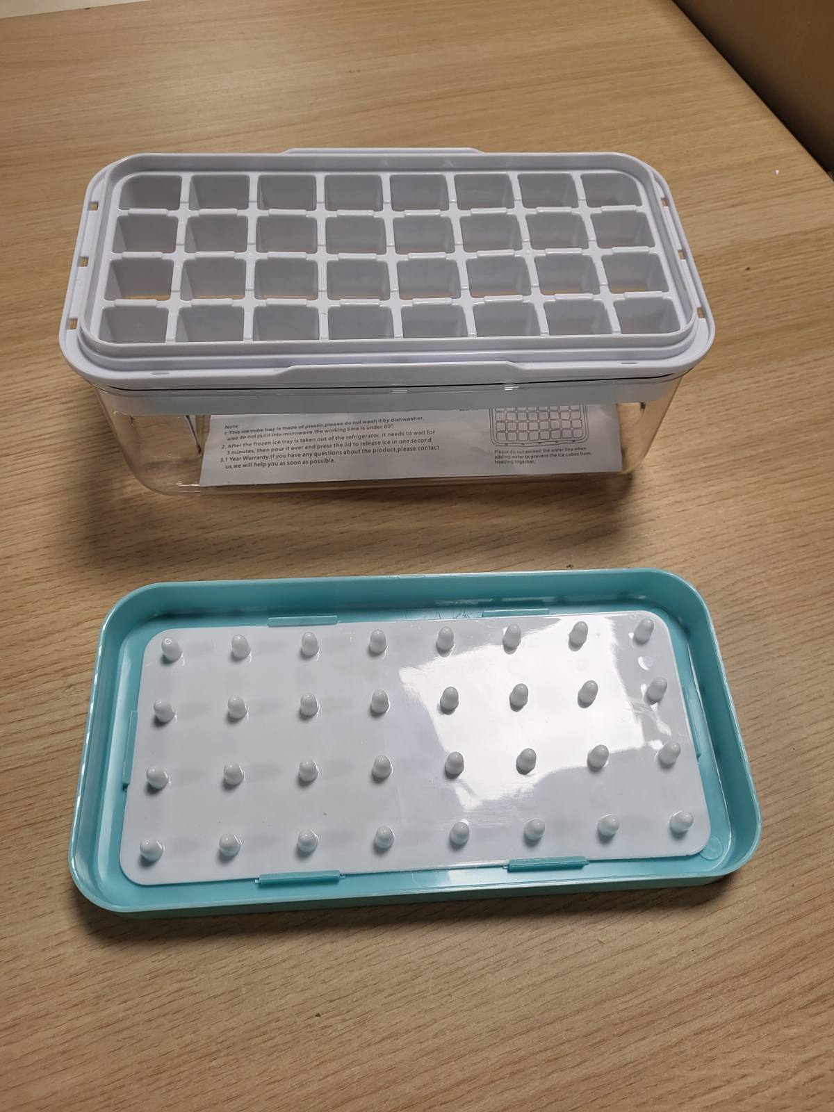185615 - TABAKA Akulli me Kapak dhe 64 Rrjeta, Tabaka Katrore Akulli pa BPA, e Lehtë për t'u Hequr, 2 Nivele, Blu