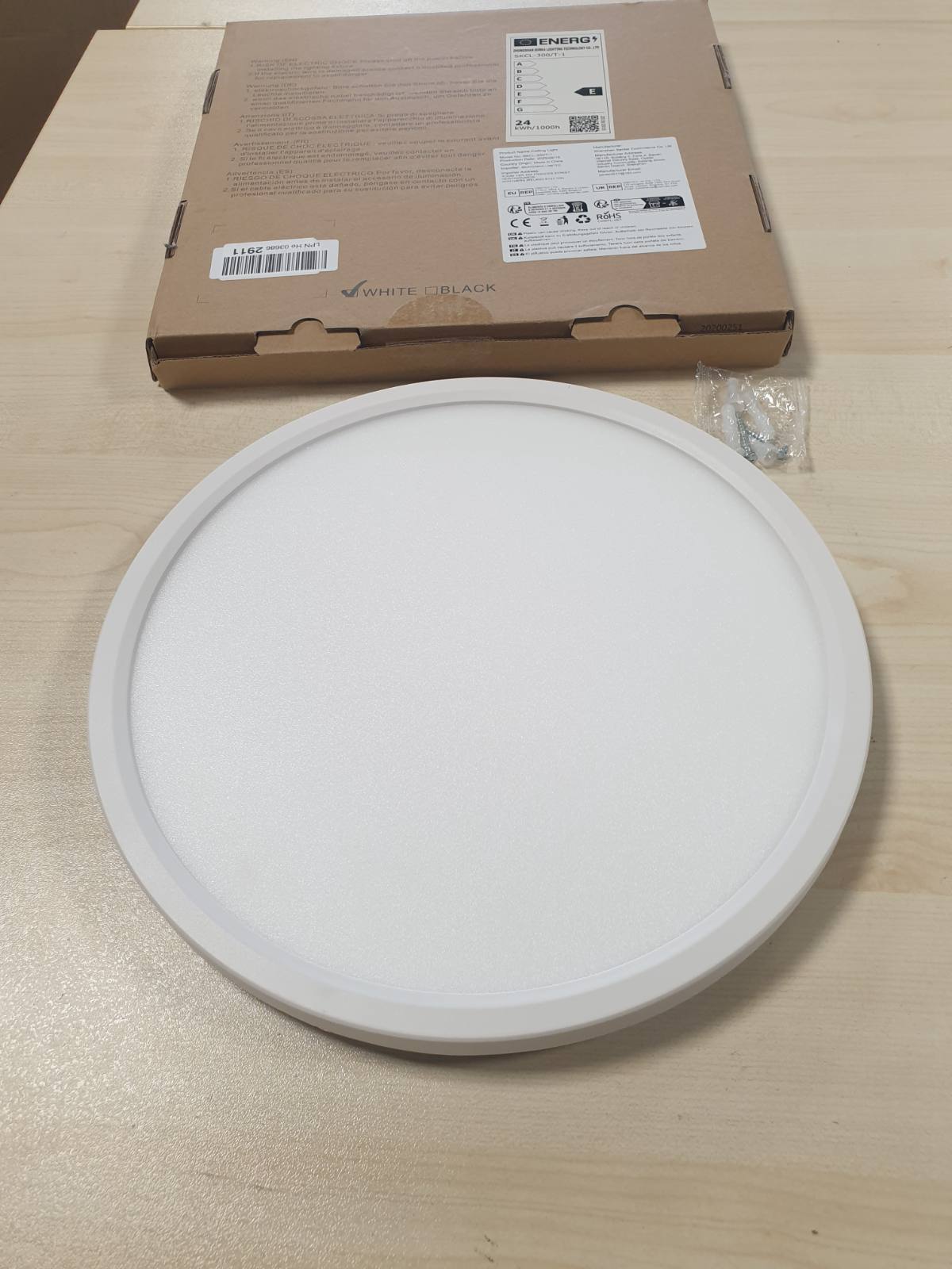 185709 - ROTTGOON Llambë e Tavanit LED Ultra e Hollë, Rrumbullakët, Moderne 24W, 2200lm, 3000K/4000K/6500K, për Dhomën e Gjumit, Dhomën e Ndenjejes, Kuzhinën dhe Banjën, Madhësia 29cm