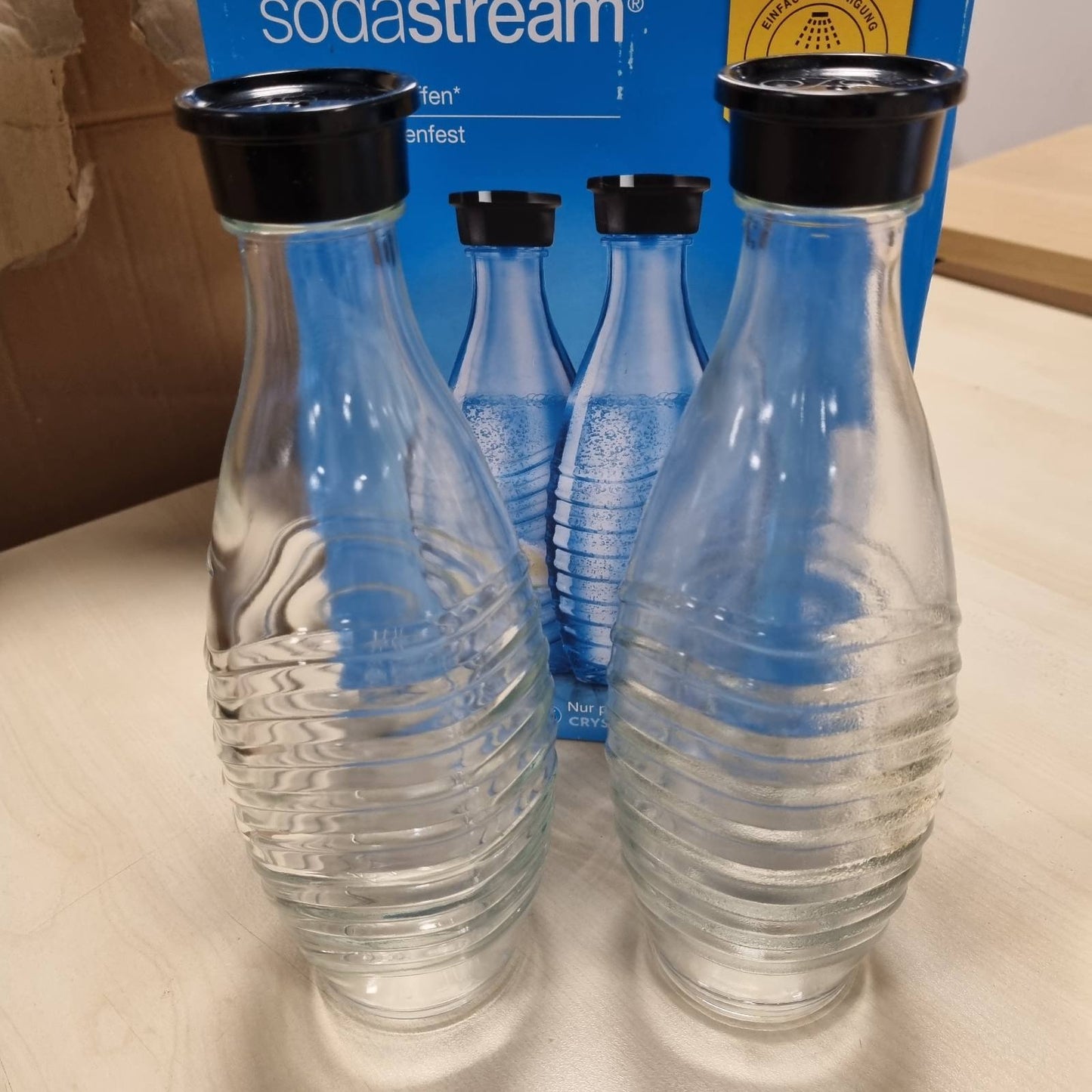 185735 - SODASTREAM - Karafe qelqi prej 0.7L, Seti prej 2 shishesh, të përshtatshme për makinat Penguin dhe Crystal, të përputhshme për lavastovilje