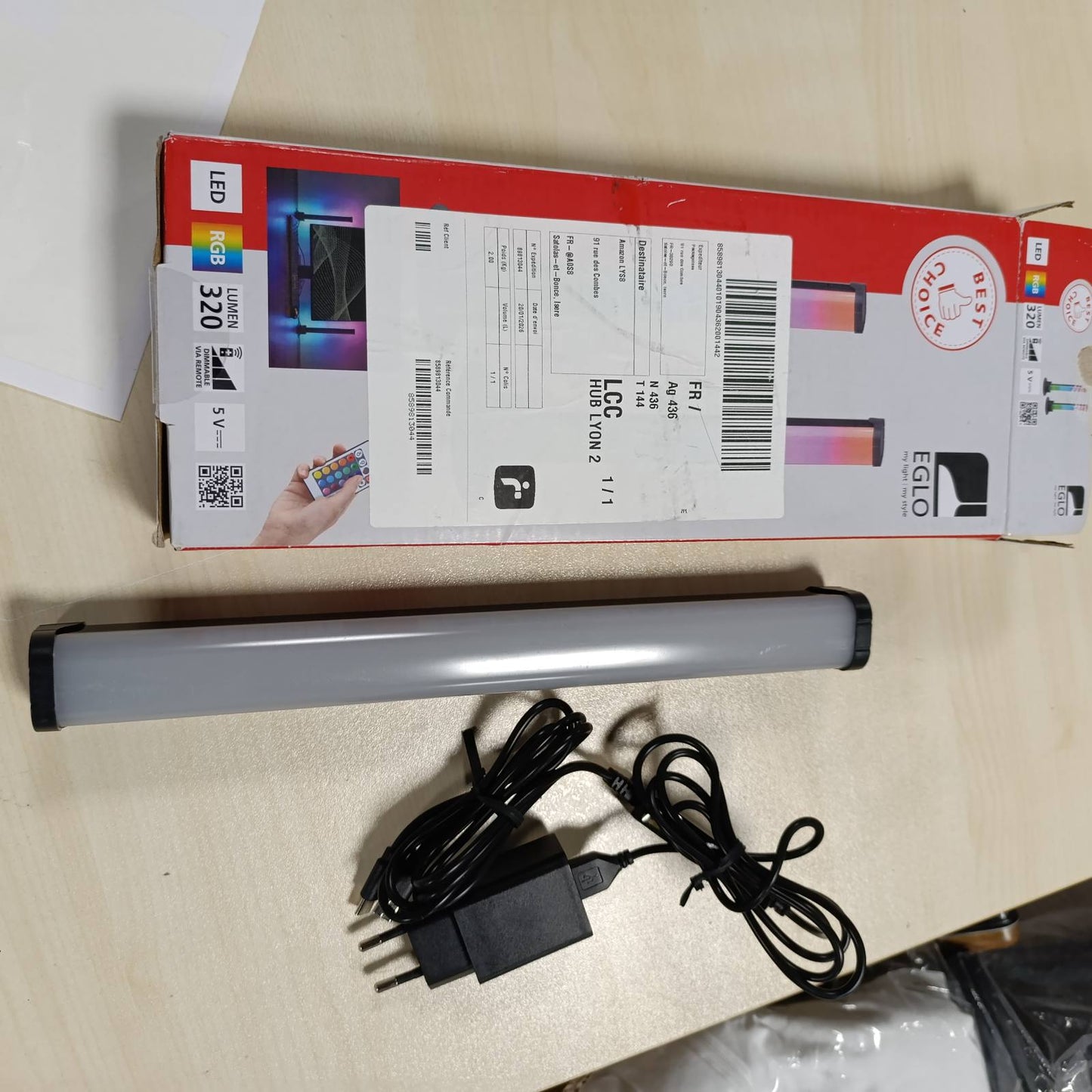 185830 - EGLO Pako me 2 Drita LED të Zinj për Dhoma Lojërash dhe Dekorim Festa, Llamba Tavoline me Efekte Drite të Ngrohta dhe RGB, Përfshin Telekomandë dhe USB, Materiali Plastike