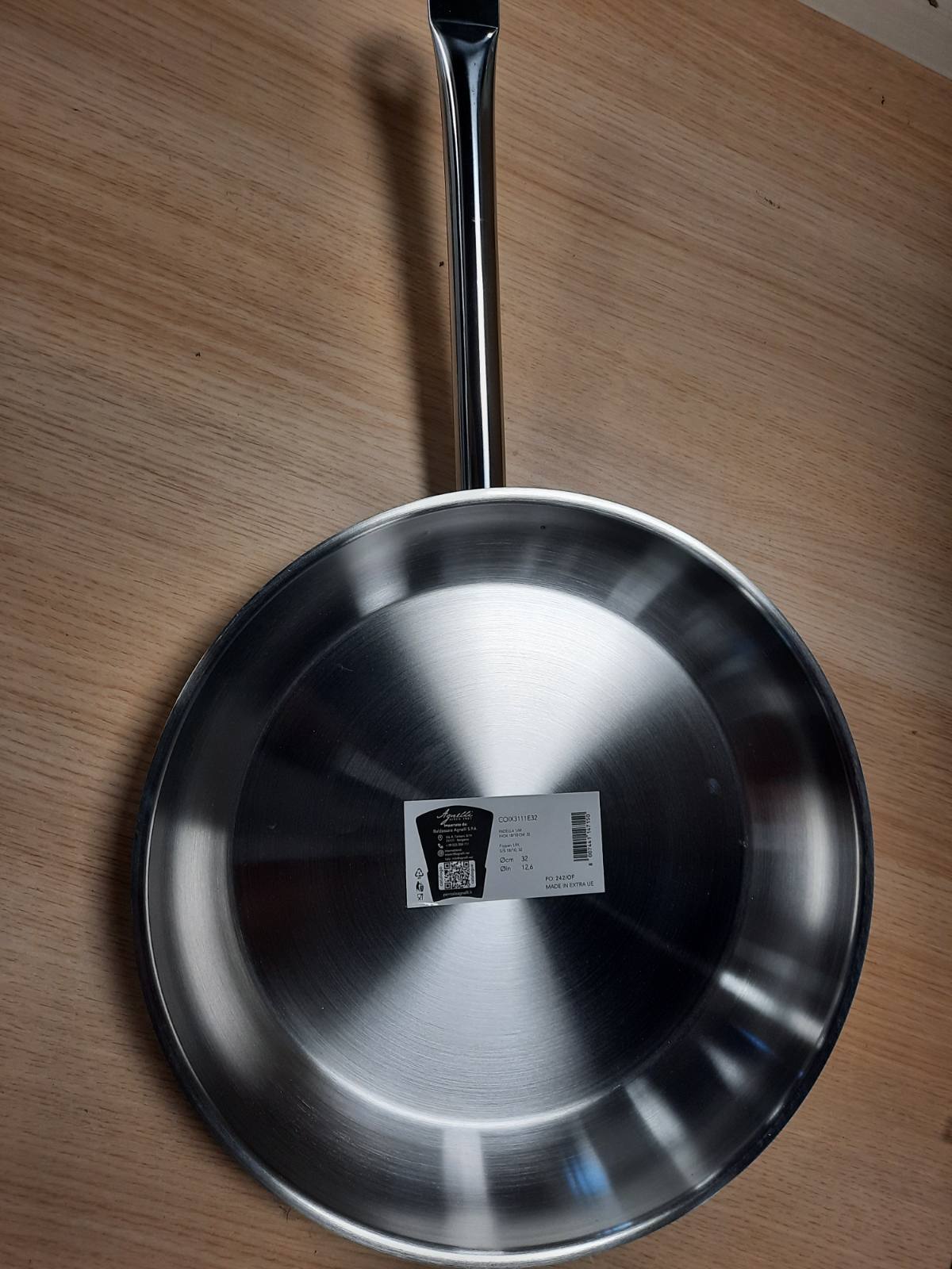 187121 - TIGAN PENTOLE AGNELLI, Nga Çeliku Inox, me Dorezë, Madhësia 32 cm