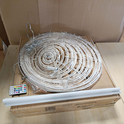 187135 - BAKAJI - Pemë e Krishtlindjes, Tubi Transparent, 180cm, 135 LED Spirale, RGB, Hapësire Kursimi, Majë me Ylli Shumëngjyrësh, për Përdorim të Brendshëm dhe të Jashtëm, me Telekomandë