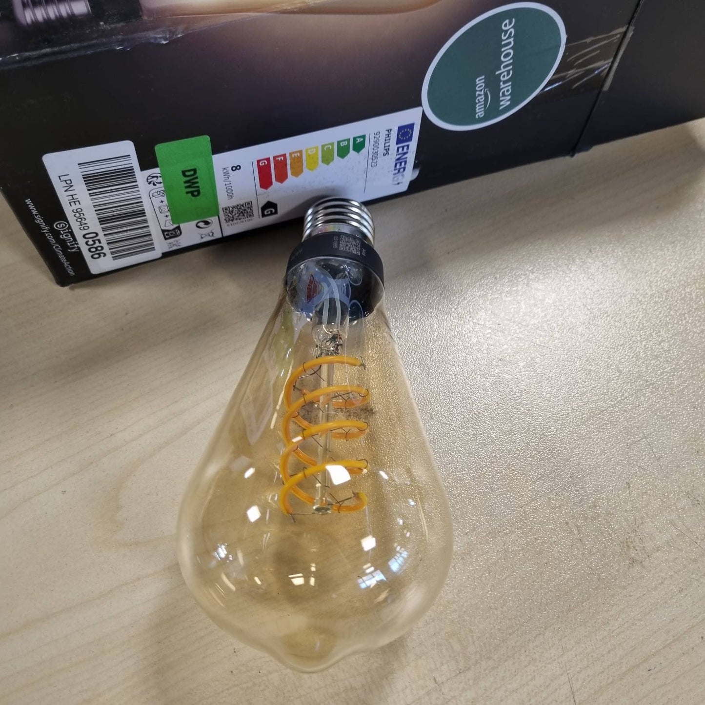 187247 - PHILIPS HUE Filament i Bardhë, LLambë Intelligjente LED Edison, Prizë E27, Dritë e Bardhë e Ngrohtë, Me Errësim